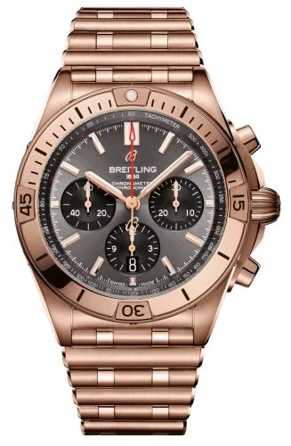 Breitling - RB0134101B1R1 Chronomat B01 42 Red Gold / Anthracite / Rouleaux
