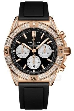 Breitling - RB0134721B1S1 Chronomat B01 42 Red Gold - Diamond / Black / Rubber