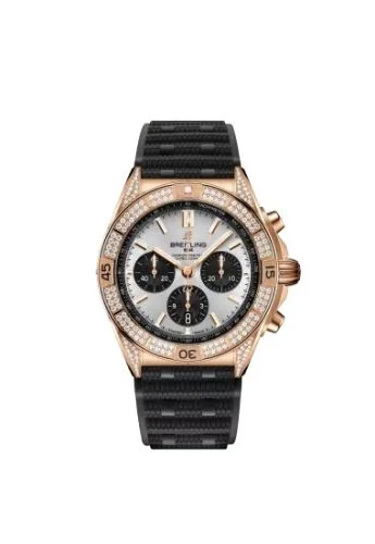 Breitling - RB0134721G1S2 Chronomat B01 42 Red Gold - Diamond / Silver / Rubber