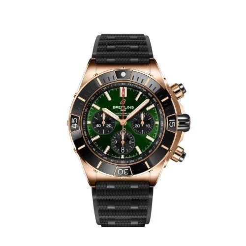 Breitling - RB01361A1L1S1 Super Chronomat B01 44 Red Gold / Green / Rubber Rouleaux
