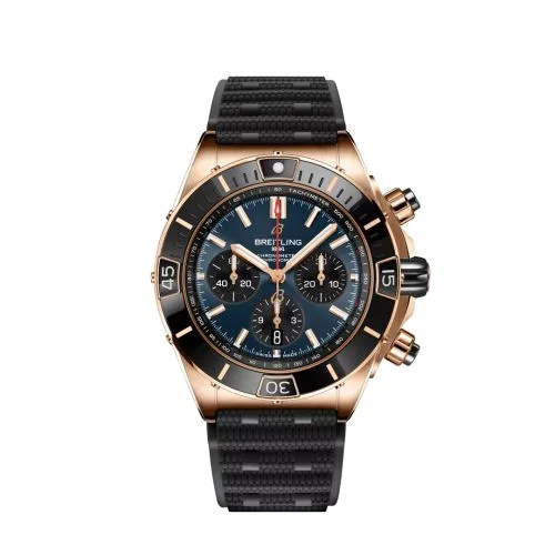 Breitling - RB01362A1C1S1 Super Chronomat B01 44 Red Gold / Blue / Rubber Rouleaux