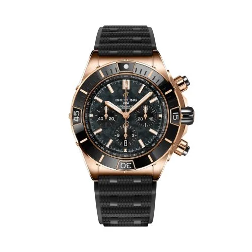 Breitling - RB01365A1B1S1 Super Chronomat B01 44 Red Gold / Black MOP / Rubber Rouleaux