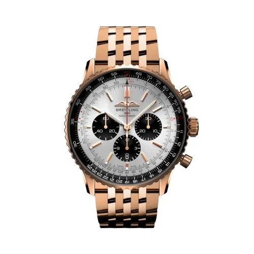 Breitling - RB0137241G1R1 Navitimer B01 Chronograph 46 Red Gold / Silver / Bracelet