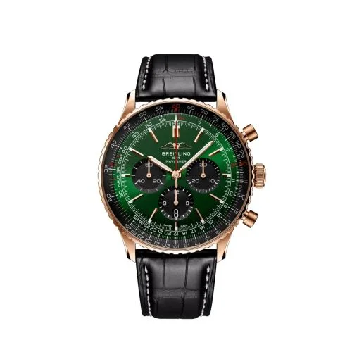 Breitling - RB0137241L1P1 Navitimer B01 Chronograph 46 Red Gold / Green
