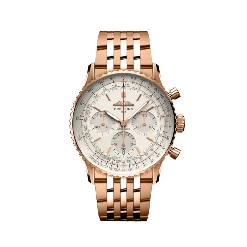 Breitling - RB0139211G1R1 Navitimer B01 Chronograph 41 Red Gold / Silver / Bracelet