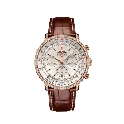 Breitling - RB0139631G1P1 Navitimer B01 Chronograph 41 Red Gold - Diamond / White / Alligator