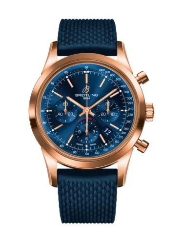 Breitling - RB015212|C940|281S Transocean Chronograph Red Gold / Blue / Rubber Aero Classic