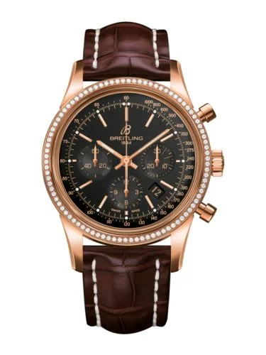 Breitling - RB015253.BB16.739P Transocean Chronograph Red Gold / Diamond / Black / Croco