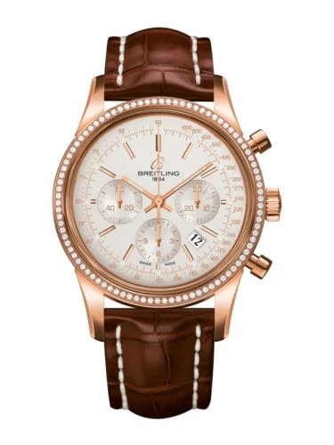 Breitling - RB015253.G738.737P Transocean Chronograph Red Gold / Diamond / Silver / Croco