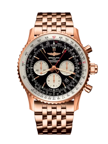 Breitling - RB031121/BG11/443R Navitimer Rattrapante Red Gold / Black / Bracelet