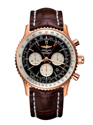 Breitling - RB031121/BG11/756P/R20BA.1 Navitimer Rattrapante Red Gold / Black / Croco / Pin