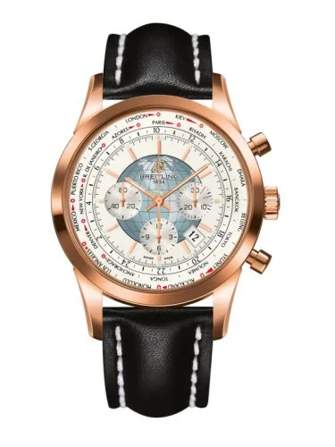 Breitling - RB0510U0.A733.441X Transocean Chronograph Unitime Red Gold / Silver / Calf