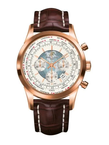Breitling - RB0510U0.A733.756P Transocean Chronograph Unitime Red Gold / Silver / Croco