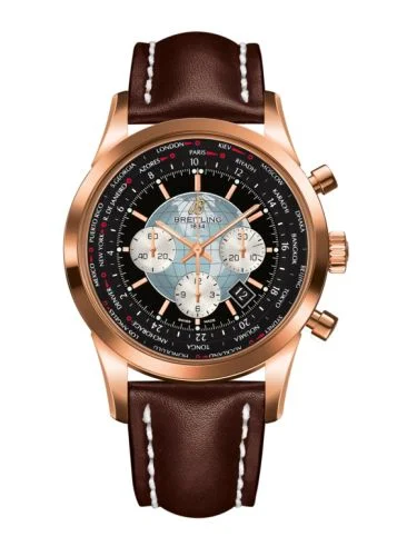 Breitling - RB0510U4.BB63.443X Transocean Chronograph Unitime Red Gold / Black / Calf