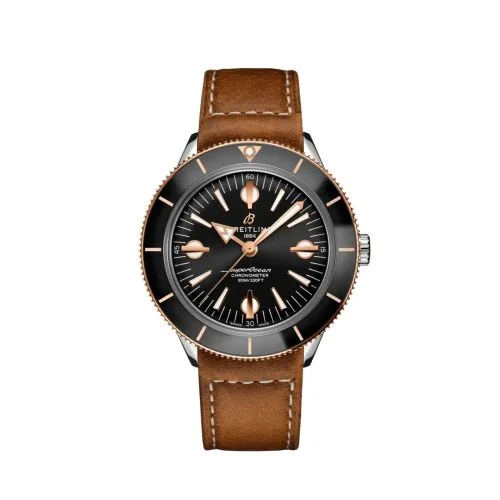 Breitling - U10370121B1X2 Superocean Heritage '57 Stainless Steel / Red Gold / Black / Calf / Folding