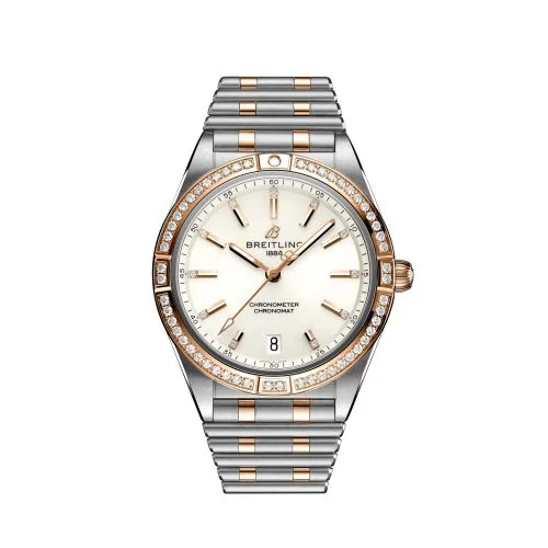 Breitling - U10380591A1U1 Chronomat Automatic 36 Stainless Steel / Red Gold - Diamond / White / Rouleaux