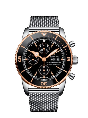Breitling - U13313121B1A1 Superocean Heritage II Chronograph 44 Stainless Steel / Rose Gold / Black / Milanese