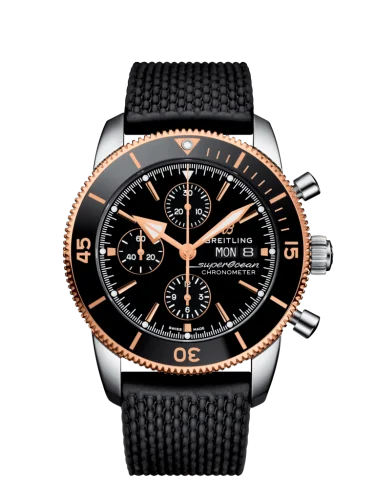 Breitling - U13313121B1S1 Superocean Heritage II Chronograph 44 Stainless Steel / Rose Gold / Black / Rubber / Folding