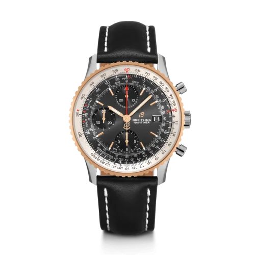Breitling - U13324211B1X1 Navitimer 1 Chronograph 41 Stainless Steel / Red Gold / Black / Calf / Pin