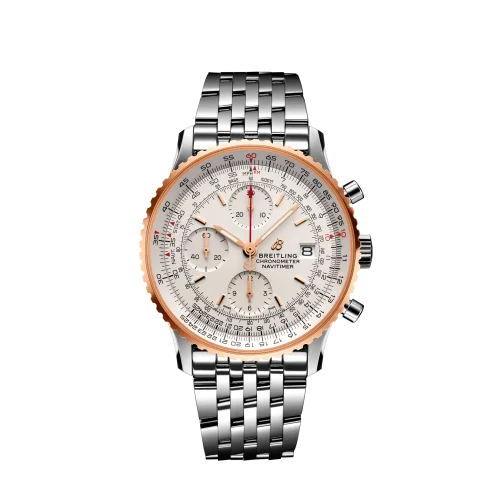 Breitling - U13324211G1A1 Navitimer 1 Chronograph 41 Stainless Steel / Red Gold / Silver / Bracelet