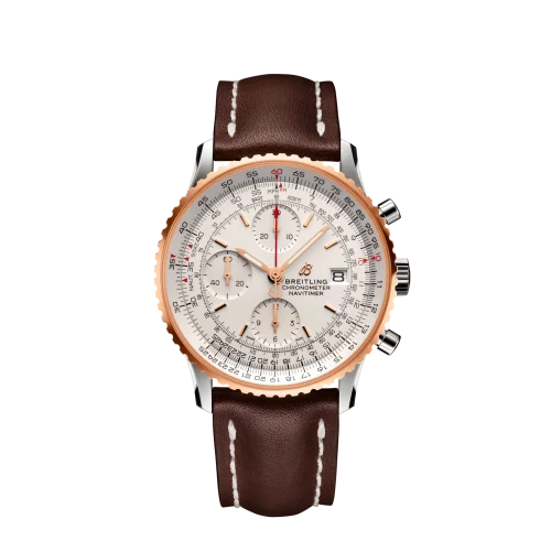 Breitling - U13324211G1X2 Navitimer 1 Chronograph 41 Stainless Steel / Red Gold / Silver / Croco / Folding