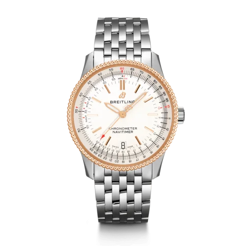 Breitling - U17325211G1A1 Navitimer 1 38 Automatic Stainless Steel / Red Gold / Silver / Bracelet