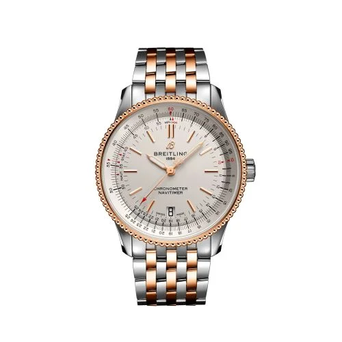 Breitling - U17325211G1U1 Navitimer 1 38 Automatic Stainless Steel / Red Gold / Silver / Bracelet
