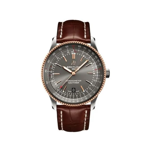 Breitling - U17326121M1P1 Navitimer Automatic 41 Automatic Stainless Steel / Rose Gold / Grey / Croco - Pin