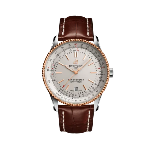 Breitling - U17326211G1P1 Navitimer Automatic 41 Automatic Stainless Steel / Rose Gold / Silver / Croco / Pin