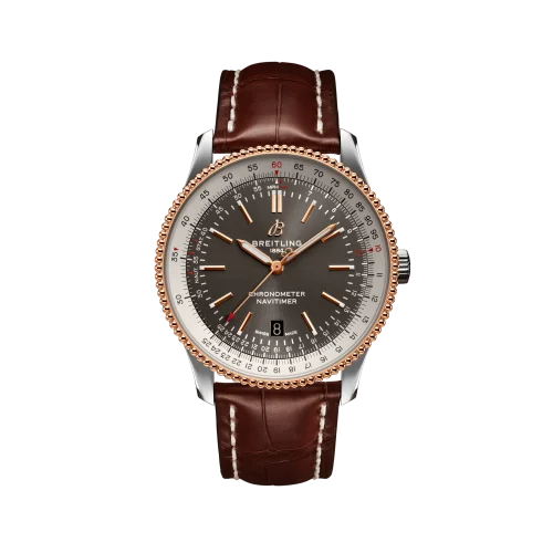 Breitling - U17326211M1P1 Navitimer Automatic 41 Automatic Stainless Steel / Rose Gold / Grey / Croco / Pin