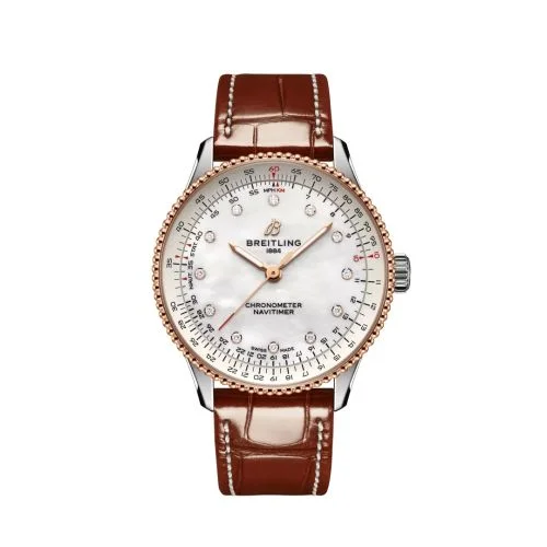 Breitling - U17327211A1P1 Navitimer Automatic 36 Stainless Steel - Red Gold / MOP / Alligator