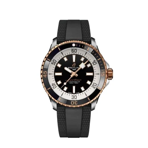 Breitling - U17375211B1S1 SuperOcean Automatic 42 Stainless Steel - Red Gold / Black / Rubber