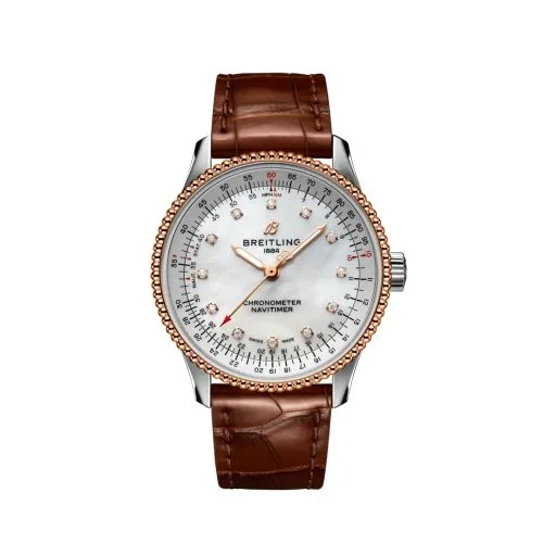 Breitling - U17395211A1P1 Navitimer 1 35 Automatic Stainless Steel / Red Gold / MOP / Croco / Pin