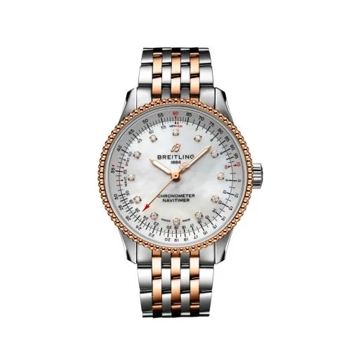 Breitling - U17395211A1U1 Navitimer 1 35 Automatic Stainless Steel / Red Gold / MOP / Bracelet