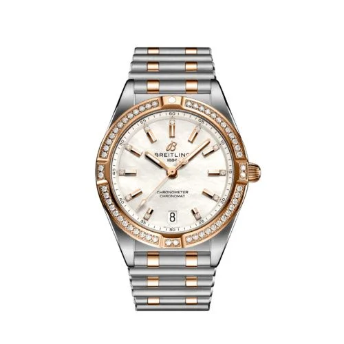 Breitling - U77310591A2U1 Chronomat 32 Stainless Steel / Red Gold - Diamond / MOP / Rouleaux / Boutique Edition