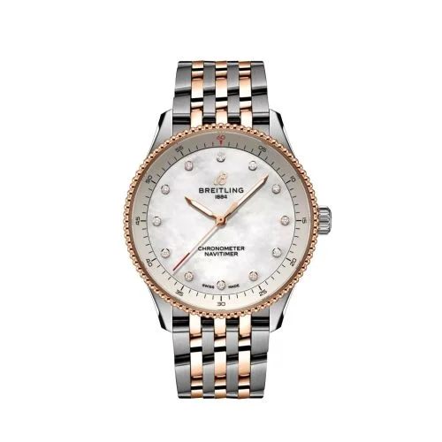 Breitling - U77320E61A1U1 Navitimer Quartz 32 Stainless Steel - Red Gold / MOP / Bracelet