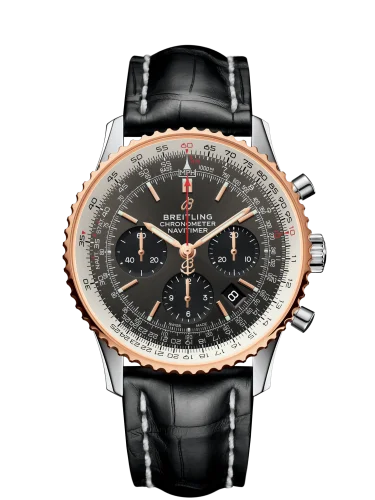 Breitling - UB0121211F1P1 Navitimer 1 B01 Chronograph 43 Stainless Steel / Red Gold / Grey / Croco / Pin