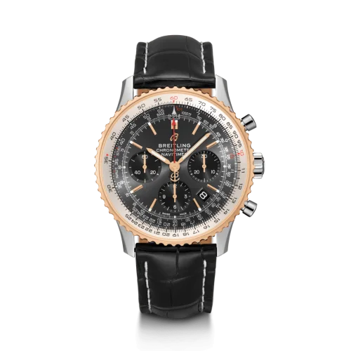Breitling - UB0121211F1P2 Navitimer 1 B01 Chronograph 43 Stainless Steel / Red Gold / Grey / Croco / Folding