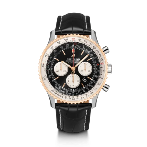 Breitling - UB0127211B1P2 Navitimer 1 B01 Chronograph 46 Stainless Steel / Red Gold / Black / Croco / Folding