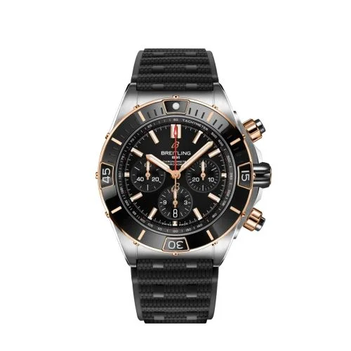 Breitling - UB0136251B1S1 Super Chronomat B01 44 Stainless Steel - Red Gold / Black / Rubber Rouleaux