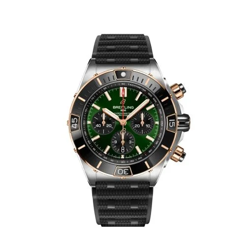 Breitling - UB0136251L1S1 Super Chronomat B01 44 Stainless Steel - Red Gold / Green / Rubber Rouleaux