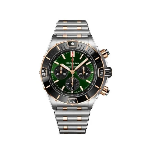 Breitling - UB0136251L1U1 Super Chronomat B01 44 Stainless Steel - Red Gold / Green / Rouleaux
