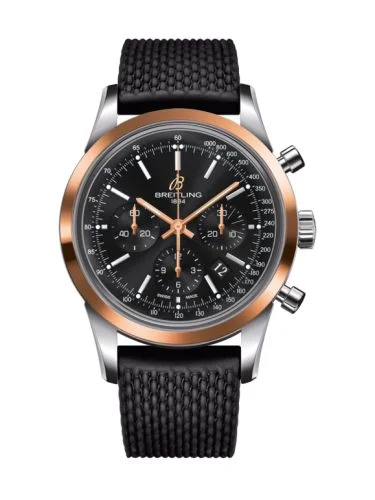 Breitling - UB015212.BC74.278S Transocean Chronograph Stainless Steel Red Gold / Black / Rubber Aero Classic