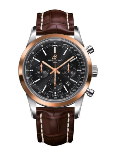 Breitling - UB015212.BC74.739P Transocean Chronograph Stainless Steel Red Gold / Black / Croco