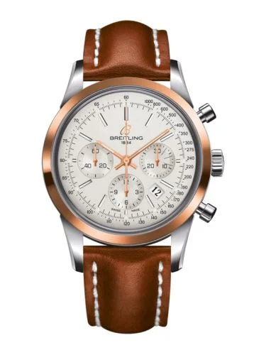 Breitling - UB015212.G777.433X Transocean Chronograph Stainless Steel Red Gold / Silver / Calf
