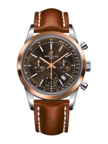 Breitling - UB015212.Q594.433X Transocean Chronograph Stainless Steel Red Gold / Brown / Calf