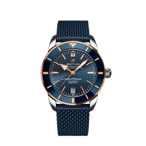 Breitling - UB2010161C1S1 Superocean Heritage II B20 Automatic 42 Stainless Steel / Red Gold / Blue / Rubber