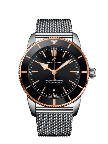Breitling - UB2030121B1A1 Superocean Heritage II B20 Automatic 44 Stainless Steel / Red Gold / Black / Milanese