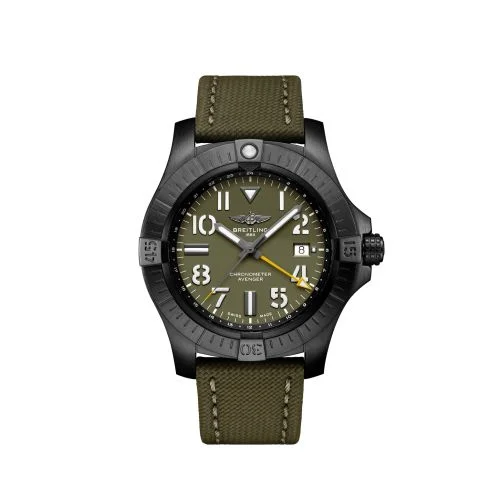 Breitling - V323952A1L1X1 Avenger Automatic GMT 45 Night Mission / Green / Military / Pin