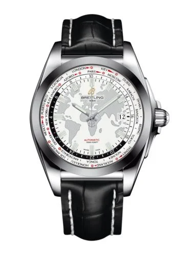 Breitling - WB3510U0.A777.743P Galactic Unitime Stainless Steel / SleekT / Antarctica White / Croco